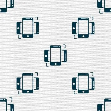 Synchronization sign icon. smartphones sync symbol. Data exchange. Seamless abst Stock Illustration