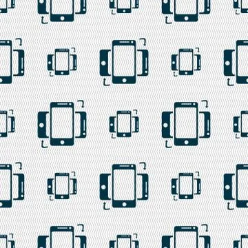 Synchronization sign icon. smartphones sync symbol. Data exchange. Seamless abst Stock Illustration