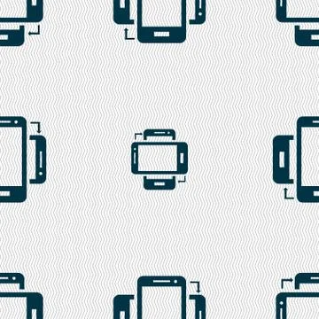 Synchronization sign icon. smartphones sync symbol. Data exchange. Seamless abst Stock Illustration
