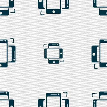 Synchronization sign icon. smartphones sync symbol. Data exchange. Seamless abst Illustrazione stock