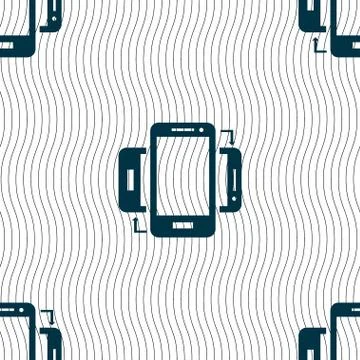 Synchronization sign icon. smartphones sync symbol. Data exchange. Seamless patt Illustrazione stock