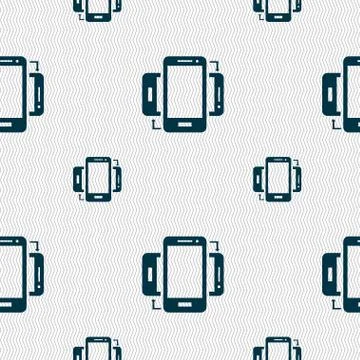 Synchronization sign icon. smartphones sync symbol. Data exchange. Seamless patt 스톡 일러스트