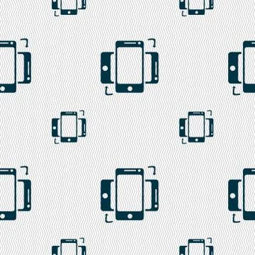 Synchronization sign icon. smartphones sync symbol. Data exchange. Seamless patt Stock Illustration