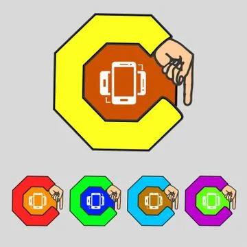 Synchronization sign icon. smartphones sync symbol. Data exchange. Set colur but Stockillustratie