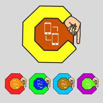 Synchronization sign icon. smartphones sync symbol. Data exchange. Set colur but 스톡 일러스트