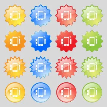 Synchronization sign icon. smartphones sync symbol. Data exchange. Big set of 16 Stock Illustration