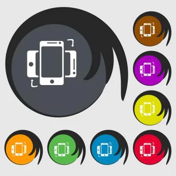 Synchronization sign icon. smartphones sync symbol. Data exchange. Symbols on ei Stock Illustration
