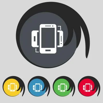 Synchronization sign icon. smartphones sync symbol. Data exchange. Set colur but Stock Illustration