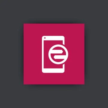 Synchronization with smartphone icon, connectivity, data transfer pictogram o 스톡 일러스트