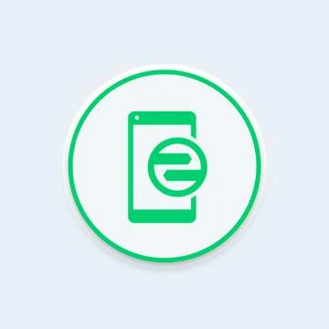 Synchronization with smartphone icon, connectivity, data transfer, connection Stock Illustration