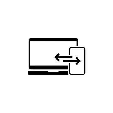 Synchronization. Smartphone, laptop icon. Sync, transfer concept. Eps 10 vect Stock Illustration