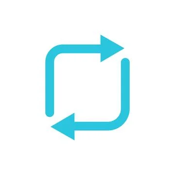 Synchronization, Synchronicity, rotate, Change icon, Two arrows. From blue .. Stock Illustration