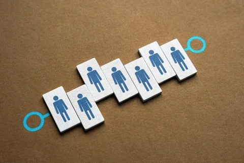 Synchronization of team members for high work efficiency. Team optimization a Stock Photos