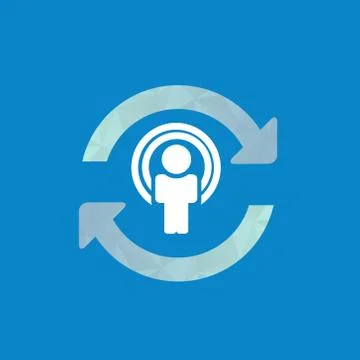 Synchronize user icon, update icon with man in the center Stock Illustration