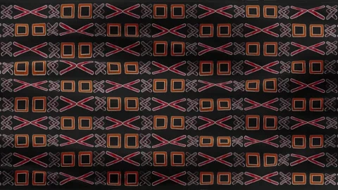 Synchronized geometric pattern with squares and cross shapes in a dark back.. Stock Footage 340538415