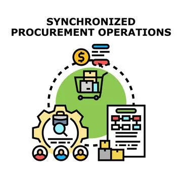 Synchronized procurement operations process management planning 스톡 일러스트