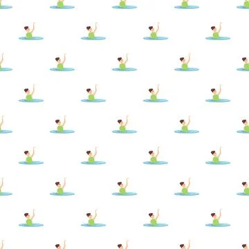 Synchronized swimmer pattern illustration performing aquatic sport Stock Illustration