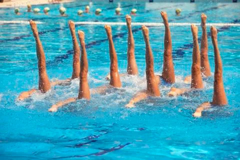 Synchronized swimmers Stock Photos