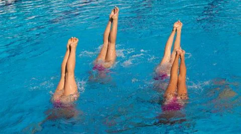 Synchronized swimmers Stock Photos