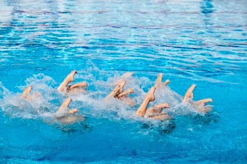 Synchronized swimmers Stock Photos