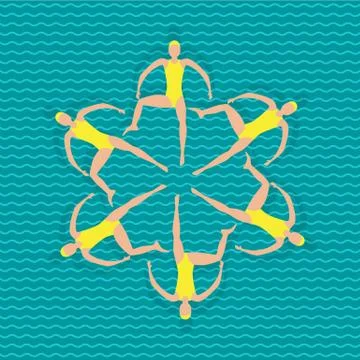 Synchronized swimming athletes Stock Illustration