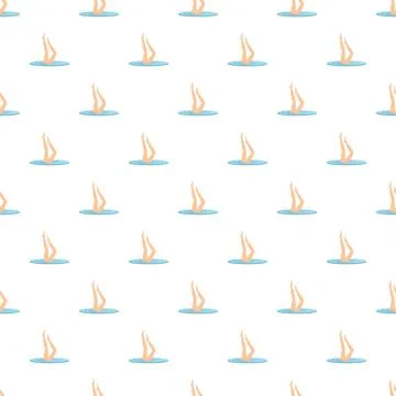 Synchronized swimming legs creating repeating aquatic pattern Stock Illustration