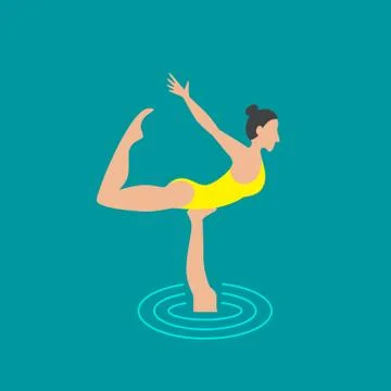 Synchronized swimming performance Stock Illustration