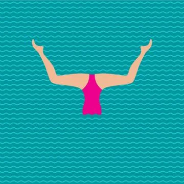 Synchronized swimming performance Stock Illustration