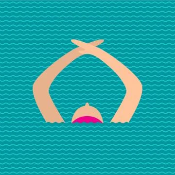 Synchronized swimming performance Stock Illustration