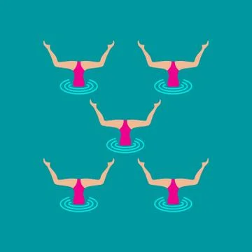 Synchronized swimming performance Stock Illustration