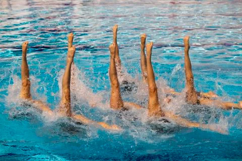 Synchronized swimming Foto stock