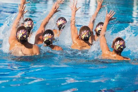 Synchronized swimming Stock Photos