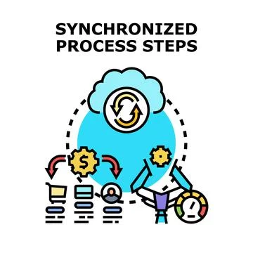 Synchronizing business processes for efficient workflow management Stock Illustration