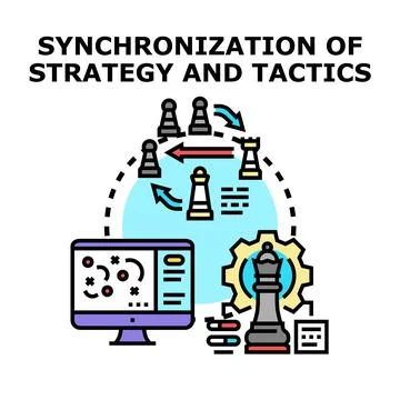 Synchronizing business strategy and tactical planning development Stockillustratie