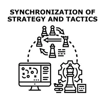 Synchronizing business strategy and tactical planning development Stock Illustration