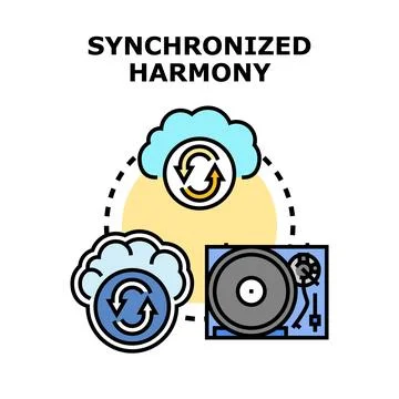 Synchronizing data and music for digital harmony Stock Illustration