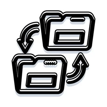 Synchronizing data between two folders concept 库存插图