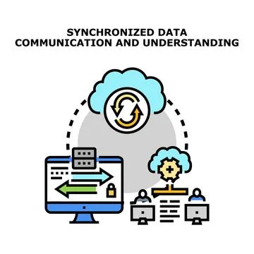 Synchronizing data for cloud computing and secure communication Stock Illustration