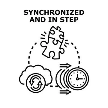 Synchronizing data, systems, and processes for seamless integration Stock Illustration