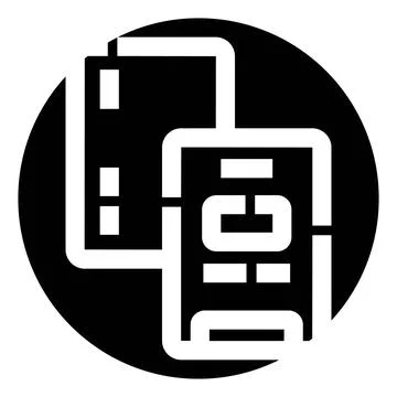 Synchronizing digital devices icon for responsive design Stock Illustration
