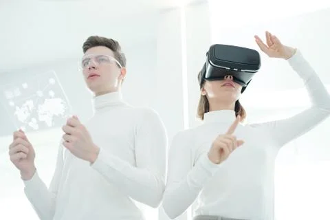 Synchronizing futuristic devices Stock Photos