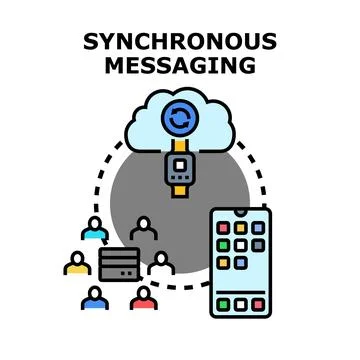 Synchronous messaging concept for digital communication network Stock Illustration
