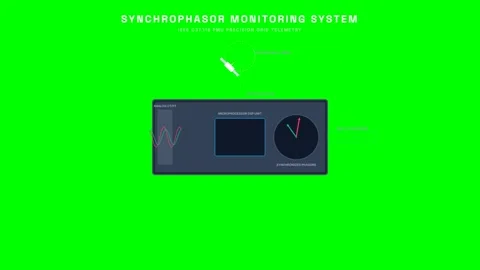 Synchrophasor Pmu Wide Area Grid Monitoring Schematic for Modern Industrial.. Video stock 347696721