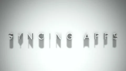 Syncing apps 3D title animation white text on a white background Vídeos de archivo 299748742