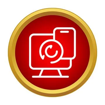 Syncing data between computer and smartphone devices 스톡 일러스트