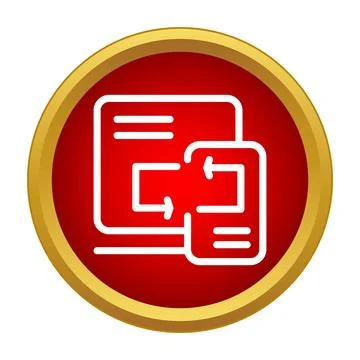 Syncing data between computer and mobile phone icon Stock Illustration
