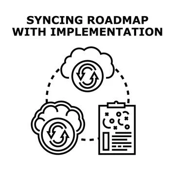 Syncing roadmap and strategy for successful implementation concept Illustrazione stock