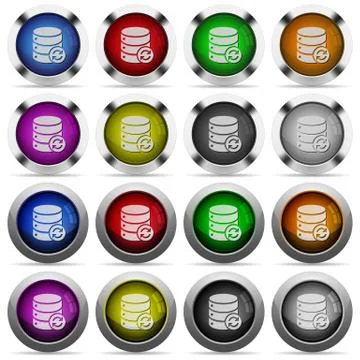 Syncronize database glossy button set イラスト素材