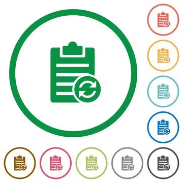 Syncronize note flat icons with outlines Stockillustratie