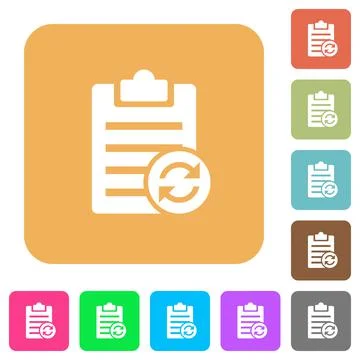 Syncronize note rounded square flat icons イラスト素材